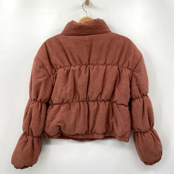 Lulu's L pink corduroy Puffer Jacket - Picture 5 of 7